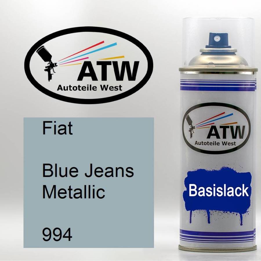 Fiat, Blue Jeans Metallic, 994: 400ml Sprühdose, von ATW Autoteile West.
